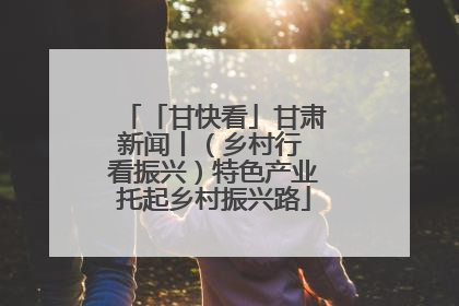 「甘快看」甘肃新闻丨（乡村行 看振兴）特色产业托起乡村振兴路