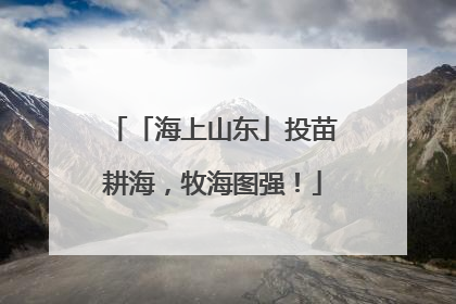 「海上山东」投苗耕海，牧海图强！