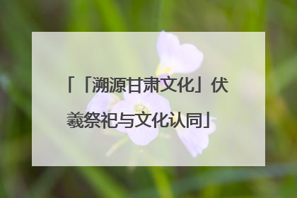 「溯源甘肃文化」伏羲祭祀与文化认同