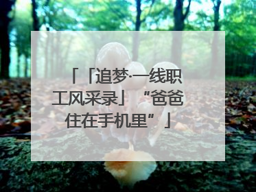 「追梦·一线职工风采录」“爸爸住在手机里”