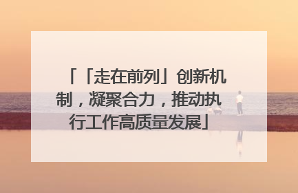 「走在前列」创新机制，凝聚合力，推动执行工作高质量发展