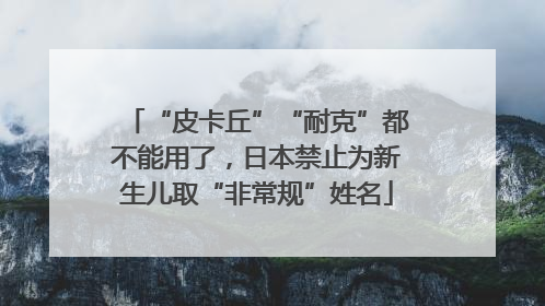 “皮卡丘”“耐克”都不能用了，日本禁止为新生儿取“非常规”姓名