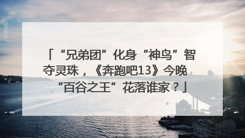 “兄弟团”化身“神鸟”智夺灵珠，《奔跑吧13》今晚“百谷之王”花落谁家？
