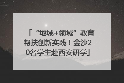 “地域+领域”教育帮扶创新实践！金沙20名学生赴西安研学