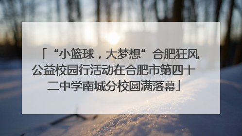 “小篮球，大梦想”合肥狂风公益校园行活动在合肥市第四十二中学南城分校圆满落幕