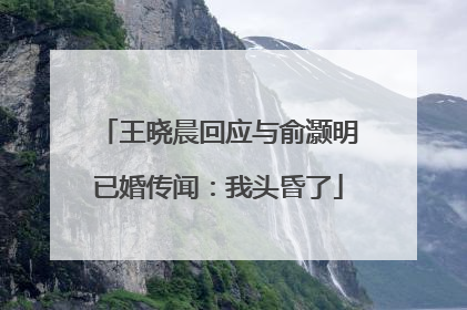 王晓晨回应与俞灏明已婚传闻：我头昏了