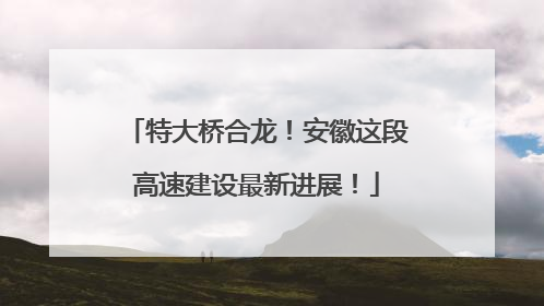 特大桥合龙！安徽这段高速建设最新进展！