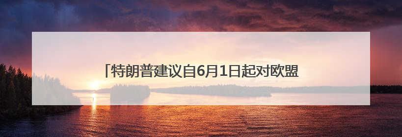 特朗普建议自6月1日起对欧盟征收50%的关税，欧盟回应