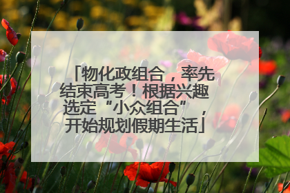 物化政组合，率先结束高考！根据兴趣选定“小众组合”，开始规划假期生活