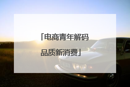电商青年解码品质新消费