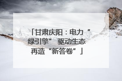 甘肃庆阳：电力“绿引擎” 驱动生态再造“新答卷”