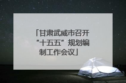甘肃武威市召开“十五五”规划编制工作会议