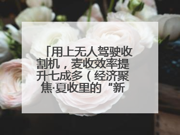 用上无人驾驶收割机，麦收效率提升七成多（经济聚焦·夏收里的“新选手”）
