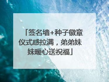 签名墙+种子徽章仪式感拉满，弟弟妹妹暖心送祝福