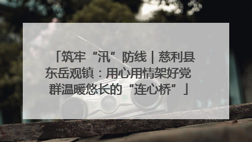 筑牢“汛”防线｜慈利县东岳观镇：用心用情架好党群温暖悠长的“连心桥”