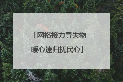 网格接力寻失物 暖心速归抚民心