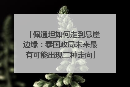 佩通坦如何走到悬崖边缘：泰国政局未来最有可能出现三种走向
