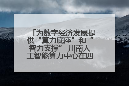 为数字经济发展提供“算力底座”和“智力支撑” 川南人工智能算力中心在四川泸州启动