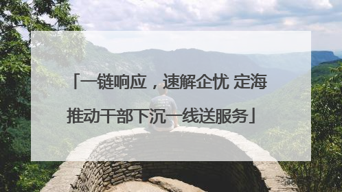 一链响应，速解企忧 定海推动干部下沉一线送服务