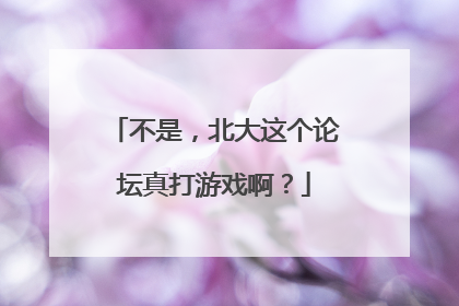 不是，北大这个论坛真打游戏啊？