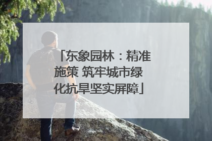 东象园林：精准施策 筑牢城市绿化抗旱坚实屏障