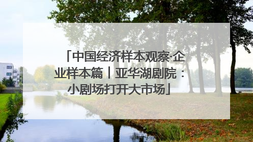 中国经济样本观察·企业样本篇︱亚华湖剧院：小剧场打开大市场