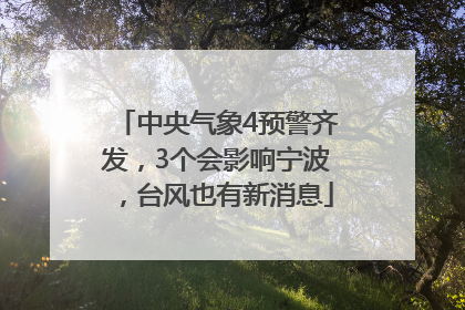 中央气象4预警齐发，3个会影响宁波，台风也有新消息