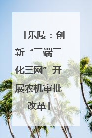 乐陵：创新“三端三化三网”开展农机审批改革