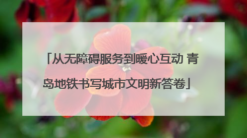 从无障碍服务到暖心互动 青岛地铁书写城市文明新答卷