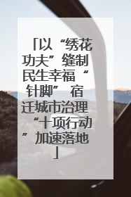 以“绣花功夫”缝制民生幸福“针脚” 宿迁城市治理“十项行动”加速落地