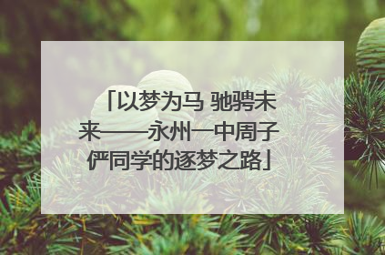 以梦为马 驰骋未来——永州一中周子俨同学的逐梦之路