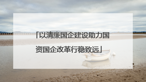 以清廉国企建设助力国资国企改革行稳致远