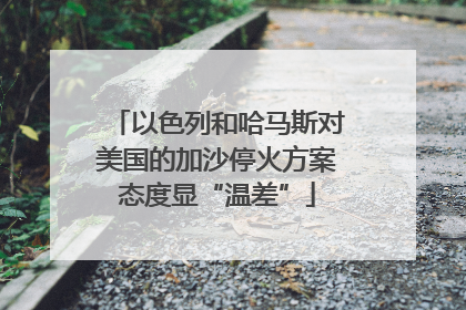 以色列和哈马斯对美国的加沙停火方案态度显“温差”