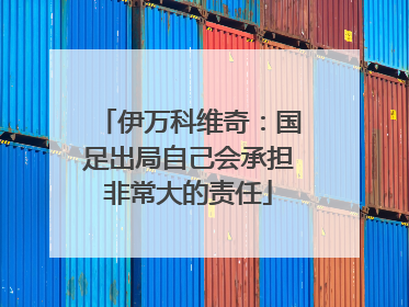 伊万科维奇：国足出局自己会承担非常大的责任