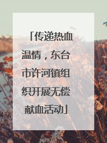 传递热血温情，东台市许河镇组织开展无偿献血活动