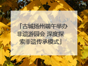 古城扬州端午举办非遗游园会 深度探索非遗传承模式