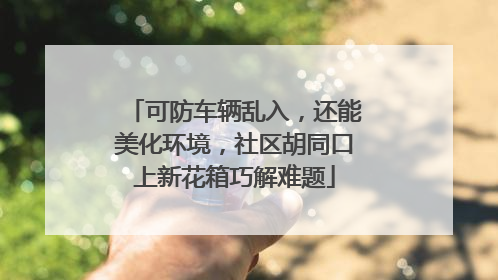 可防车辆乱入，还能美化环境，社区胡同口上新花箱巧解难题