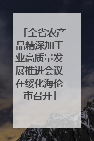 全省农产品精深加工业高质量发展推进会议在绥化海伦市召开
