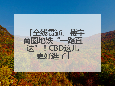 全线贯通、楼宇商圈地铁“一路直达”！CBD这儿更好逛了