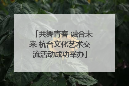 共舞青春 融合未来 杭台文化艺术交流活动成功举办