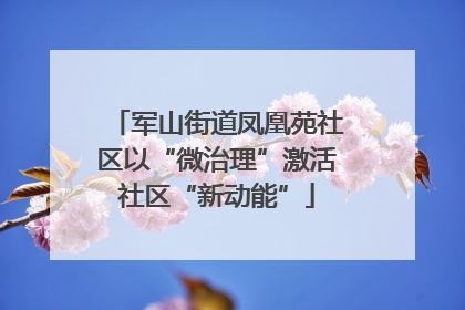 军山街道凤凰苑社区以“微治理”激活社区“新动能”