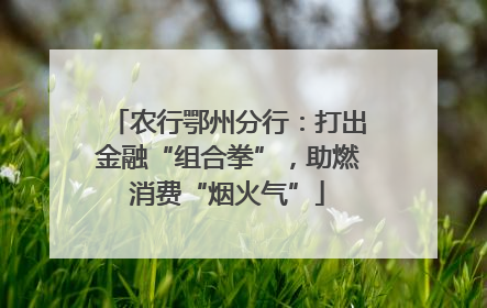 农行鄂州分行：打出金融“组合拳”，助燃消费“烟火气”