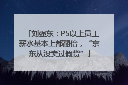 刘强东：P5以上员工薪水基本上都翻倍，“京东从没卖过假货”