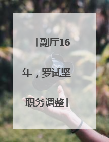 副厅16年，罗试坚职务调整