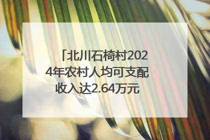 北川石椅村2024年农村人均可支配收入达2.64万元｜新闻发布最前线
