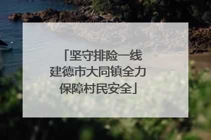 坚守排险一线 建德市大同镇全力保障村民安全