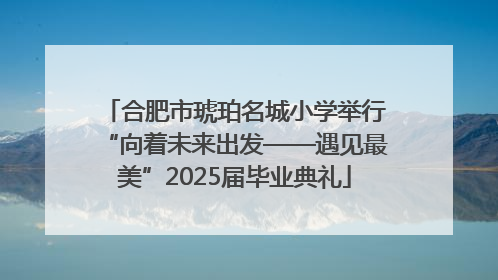 合肥市琥珀名城小学举行“向着未来出发——遇见最美”2025届毕业典礼