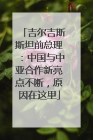 吉尔吉斯斯坦前总理：中国与中亚合作新亮点不断，原因在这里