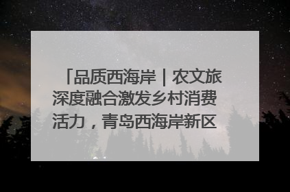 品质西海岸｜农文旅深度融合激发乡村消费活力，青岛西海岸新区的乡村振兴实践