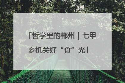 哲学里的郴州｜七甲乡机关好“食”光